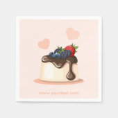 Custom Berry Dessert Illustration Paper Napkin スタンダードカクテルナプキン (正面)