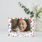 Custom Best Cat Mom Ever Photo Postcard シーズンポストカード (スタンド正面)