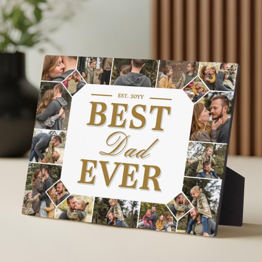 Custom Best Dad Ever Family Photo Collage Keepsake フォトプラーク