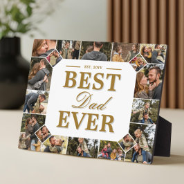 Custom Best Dad Ever Family Photo Collage Keepsake フォトプラーク