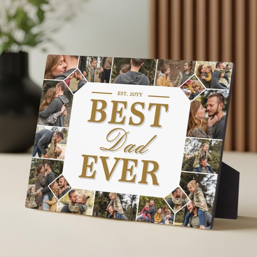 Custom Best Dad Ever Family Photo Collage Keepsake フォトプラーク