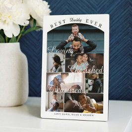 Custom Best Dad Ever Family Photo Collage Keepsake フォトプラーク