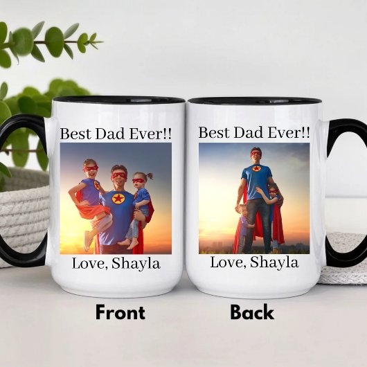 Custom Best Dad Ever Superhero Father's Day  マグカップ