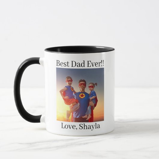 Custom Best Dad Ever Superhero Father's Day  マグカップ (左)