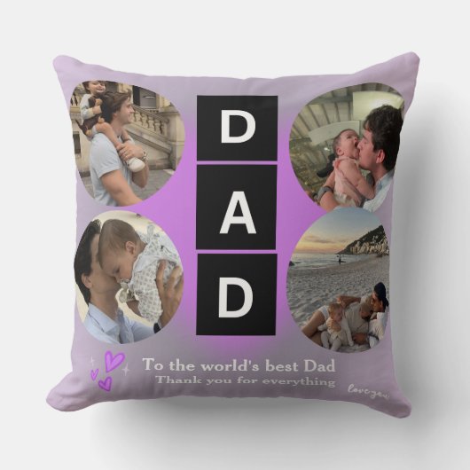 Custom "Best Dad" Photo Collage Personalized Gift  クッション (正面)