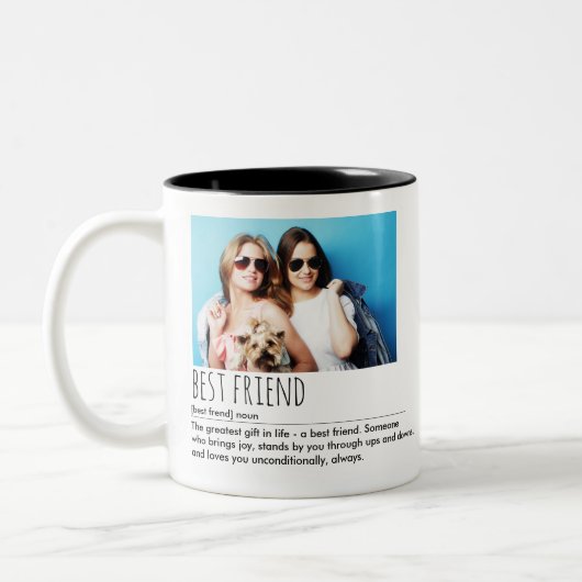 Custom Best Friend Definition Photo ツートーンマグカップ (左)