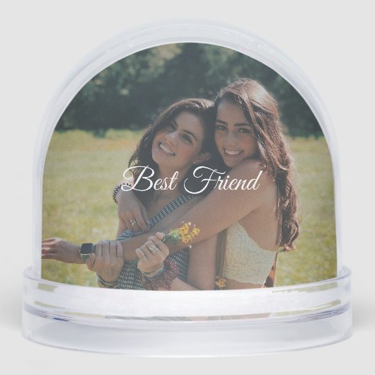 Custom “Best Friend” Snow Globe – Your Own Photo (正面)