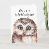 Custom Best Grandfather  Cute Owl Humor カード (正面)