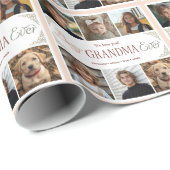 Custom Best Grandma Ever 6 Photo Collage ラッピングペーパー (ロールコーナー)