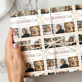 Custom Best Grandma Ever 6 Photo Collage ラッピングペーパー