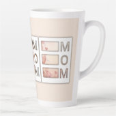 Custom best Mom 3 Photo Grid Birthday Keepsake カフェラテマグ (右)