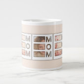 Custom best Mom 3 Photo Grid Birthday Keepsake ジャンボコーヒーマグカップ (正面)