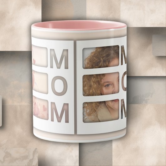 Custom best Mom 3 Photo Grid Birthday Keepsake マグカップ