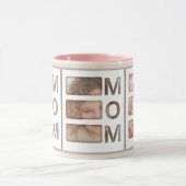 Custom best Mom 3 Photo Grid Birthday Keepsake マグカップ (中央)