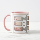 Custom best Mom 3 Photo Grid Birthday Keepsake マグカップ (左)