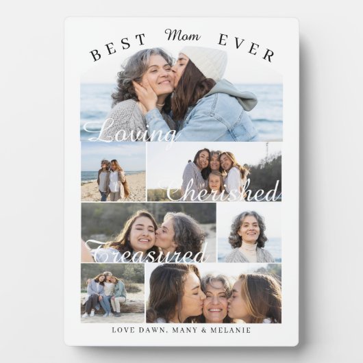 Custom Best Mom Ever Family Photo Collage Keepsake フォトプラーク (正面)