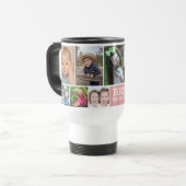 Custom Best Mom Ever Pink 10 Photo Collage トラベルマグ (正面左)