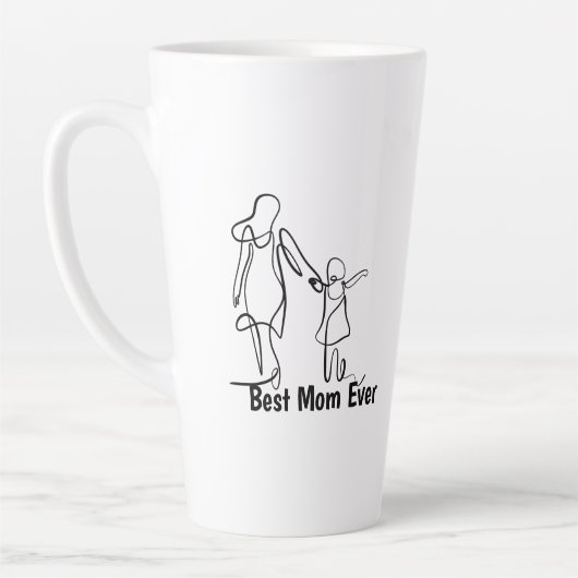 Custom Best Mom Ever Two-Tone Mug, 15 oz カフェラテマグ (左)