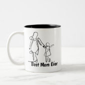 Custom Best Mom Ever Two-Tone Mug, 15 oz ツートーンマグカップ (左)