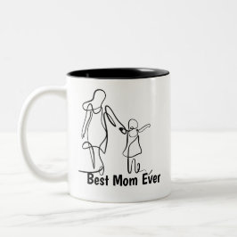 Custom Best Mom Ever Two-Tone Mug, 15 oz ツートーンマグカップ
