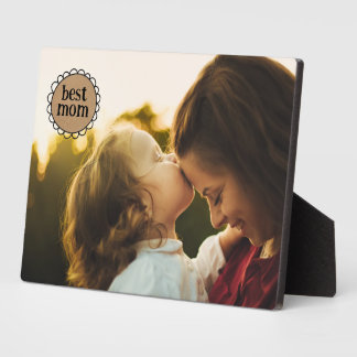 Custom BEST MOM Scalloped Edge Photo フォトプラーク