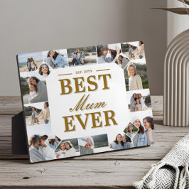 Custom Best Mum Ever Family Photo Collage Keepsake フォトプラーク