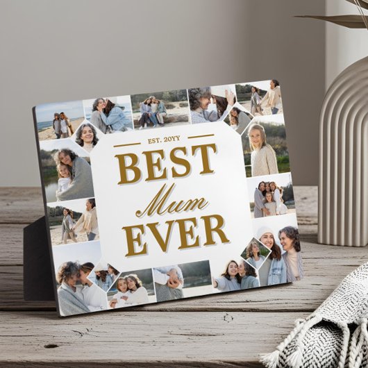 Custom Best Mum Ever Family Photo Collage Keepsake フォトプラーク