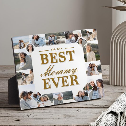 Custom Best Mummy Ever Family Photo Collage Gift フォトプラーク