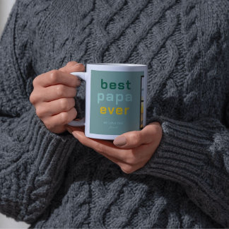 Custom Best Papa Framework with Heartfelt Message コーヒーマグカップ