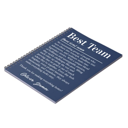 Custom Best Team Definition Employee Appreciation ノートブック (左側)