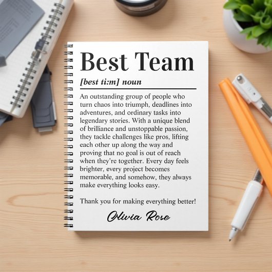 Custom Best Team Definition Employee Appreciation ノートブック