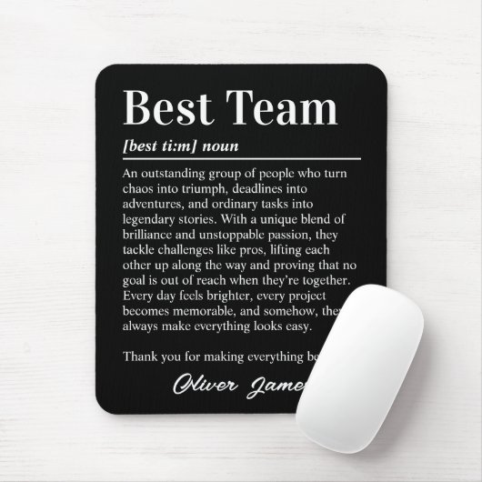 Custom Best Team Definition Employee Appreciation マウスパッド (マウス)