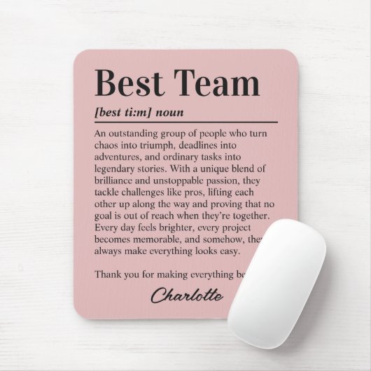 Custom Best Team Definition Thank You Team マウスパッド (マウス)