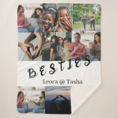 Custom Bestie Pictures & Name Cozy Throw シェルパブランケット (正面)