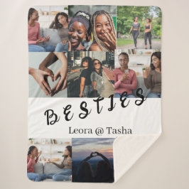 Custom Bestie Pictures & Name Cozy Throw シェルパブランケット