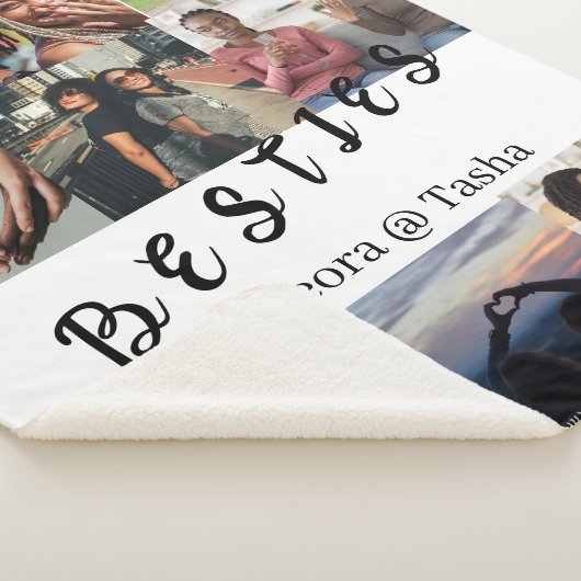 Custom Bestie Pictures & Name Cozy Throw シェルパブランケット (3/4)