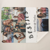 Custom Bestie Pictures & Name Cozy Throw シェルパブランケット (正面(横))