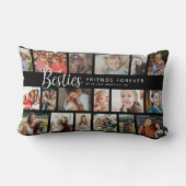 Custom Besties 18 Photo Collage ランバークッション (裏面)
