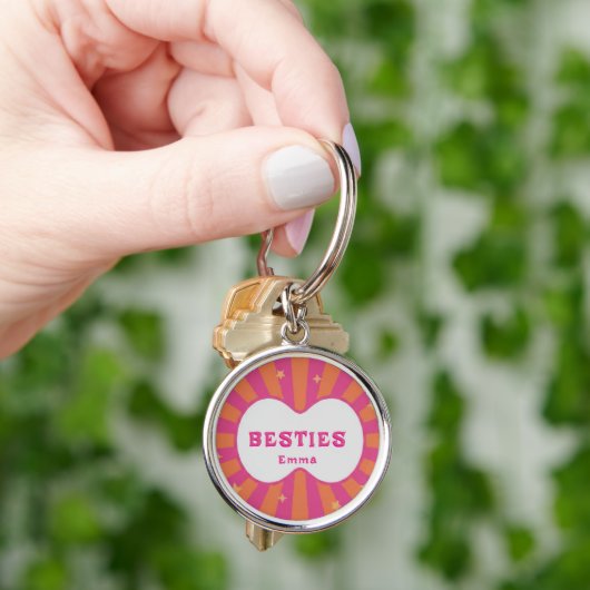 Custom Besties Forever Heart Keychain キーホルダー (手)