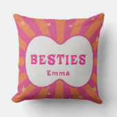 Custom "Besties" Sunburst Personalized Pillow – Em クッション (正面)