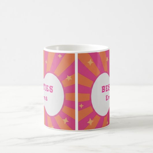 Custom "Besties" Sunburst Personalized Pillow – Em コーヒーマグカップ (中央)