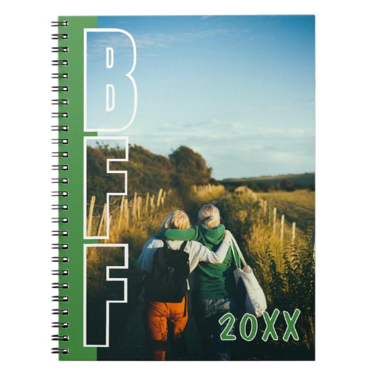 Custom BFF Photo Illusion Green Notebook ノートブック (正面)