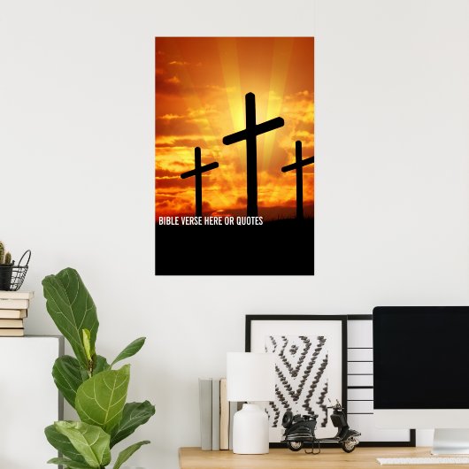 Custom Bible Verse Or Personalized Saying Quotes  ポスター (ホームオフィス)