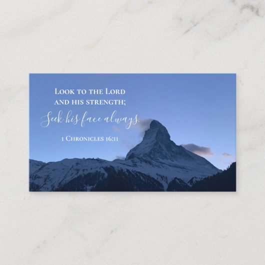 Custom Bible Verse Swiss Alps Photo Template 名刺 (正面)