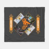 Custom Biker Photo Collage フリースブランケット (正面(横))