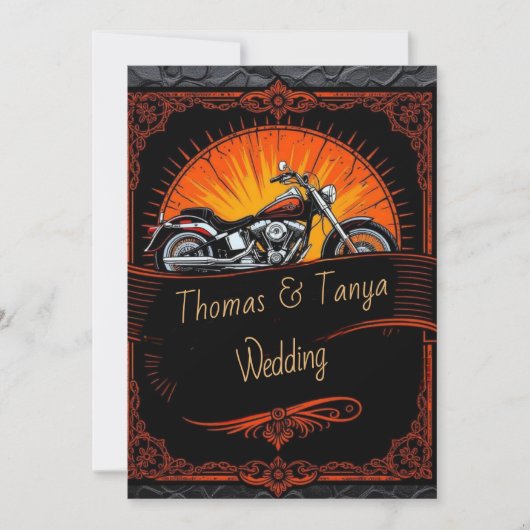 Custom Biker Wedding Invitation 招待状 (正面)