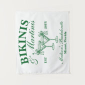 Custom Bikinis and Martinis Bachelorette Party タペストリー (正面)