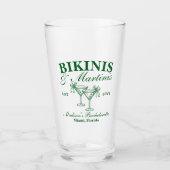 Custom Bikinis and Martinis Bachelorette Party タンブラーグラス (正面)