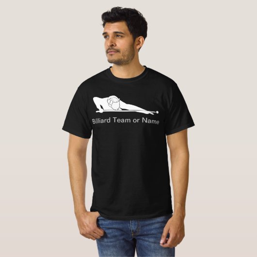 Custom Billiards Pool League Team Gear Tシャツ (正面フル)