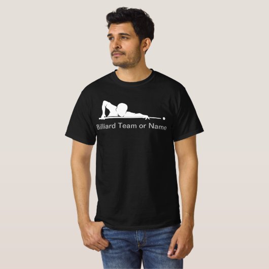 Custom Billiards Pool League Team Gear Tシャツ (正面フル)